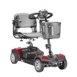 scooter elettrico per disabili con cestino rosso